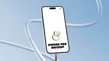 Free iPhone 14 on Tripod Mockup