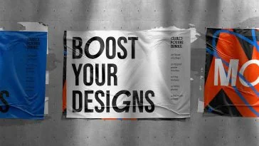 Glued Posters Mockup