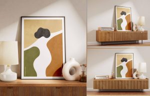 Poster On Dresser Mockup