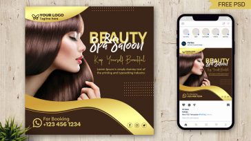 Free Beauty Spa Salon Instagram Post Design PSD Template