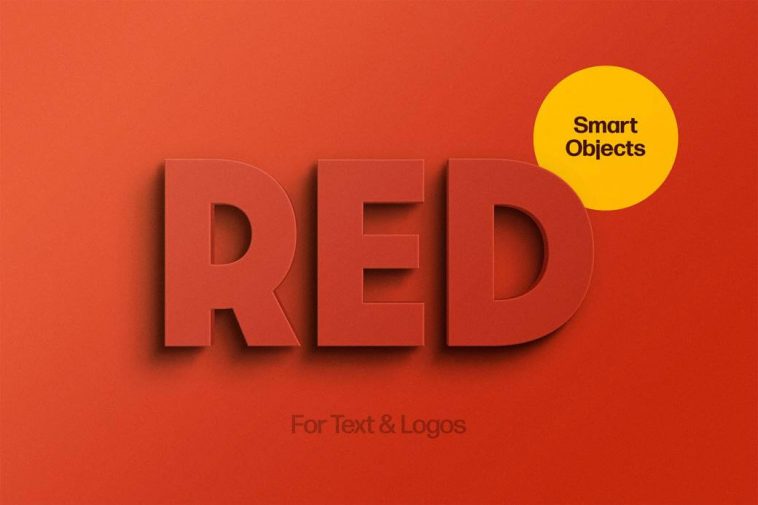 Red 3D Text Effect