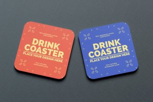 Square Drink Coaster Mockup