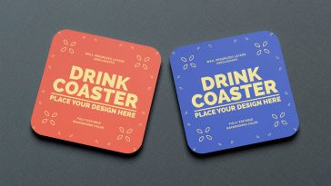 Square Drink Coaster Mockup