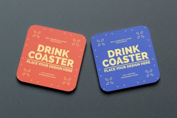 Square Drink Coaster Mockup
