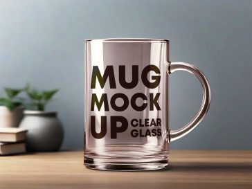 Glossy Glass Mug Mockup