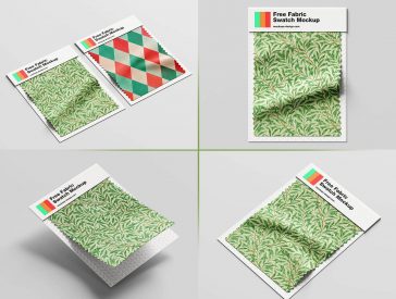 5 Free Premium Fabric Swatch Mockup PSD Files