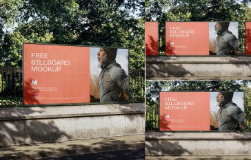 Billboard On The Fence Mockup