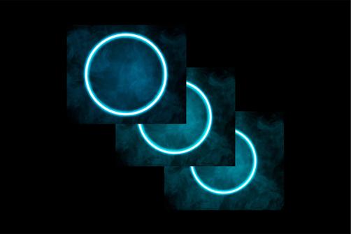 Blue Neon Circles Photo Effect