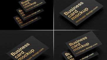 Business Cards With Metallic Foil Mockup