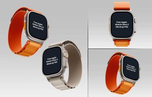 3 Free Apple Watch Ultra 2 Mockup PSD Set