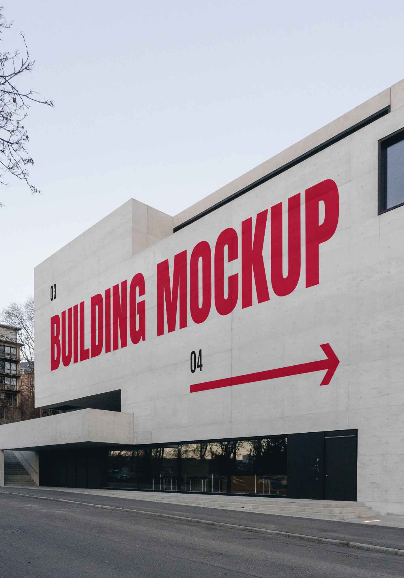 Free Building Wall Mockup