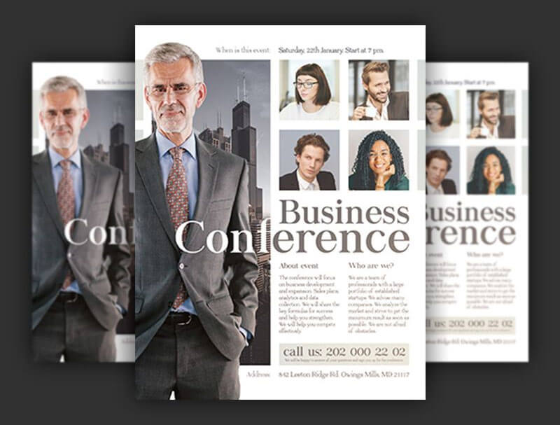 Free Business Conference Flyer PSD Template