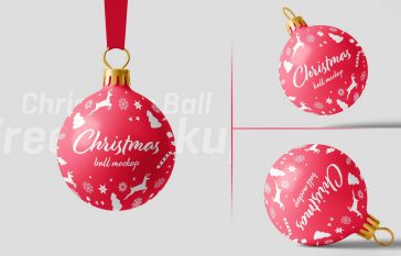 Free Christmas Decoration Bauble Mockup PSD Set