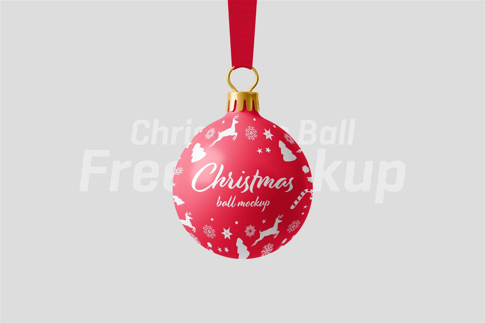 Free Christmas Decoration Bauble Mockup PSD Set