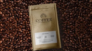 Free Coffee Packaging Paper Pouch Mockup PSD