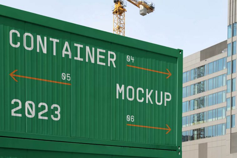 Free Construction Container Mockup