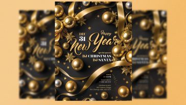 Free Happy New Year Flyer PSD Template