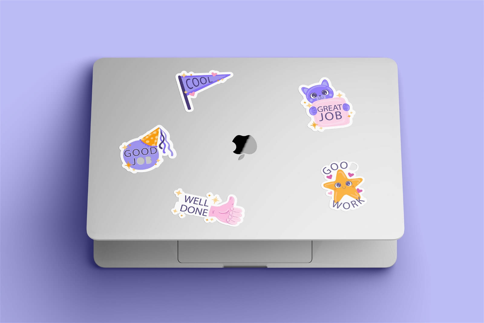 Free Laptop Sticker Mockup PSD Set