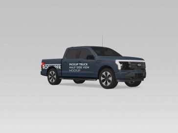 Free Pickup Truck Half Side View Mockup PSD