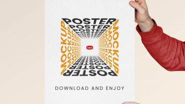 Free Poster in Hands Mockup