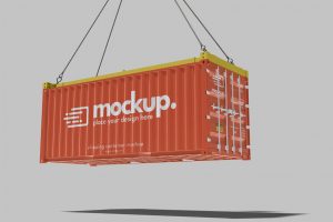 Free Shipping Container Mockup PSD