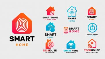 Free Smart Home Logo Set (PSD, AI, EPS, PNG)