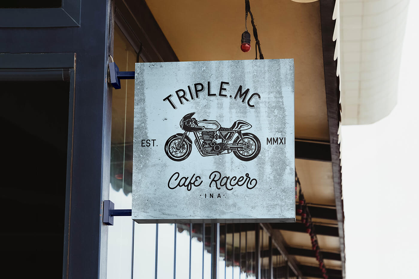 Free Square Coffer Sign Mockup