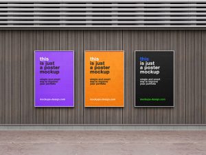 Free Street Framed Posters Mockup PSD Set