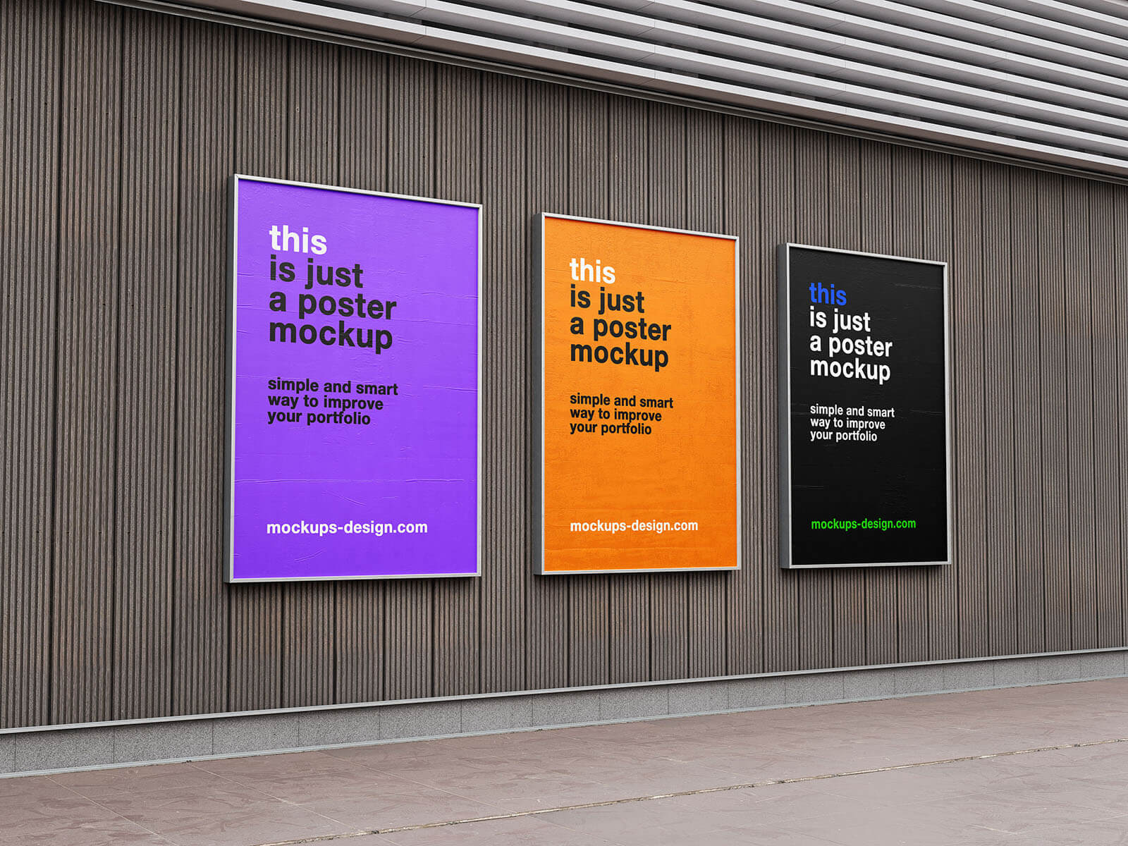 Free Street Framed Posters Mockup PSD Set