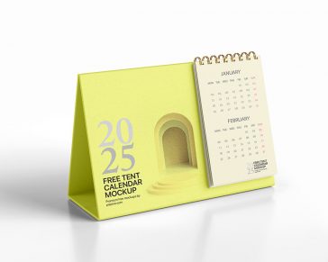Free Tent Calendar Mockup