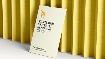 Free Textured Vertical Business Card Mockup