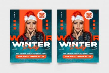 Free Winter Party Flyer Template + Instagram Post PSD