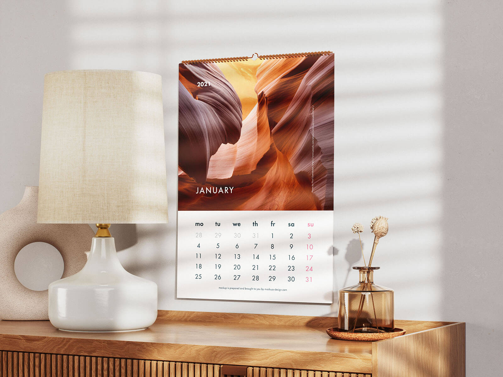 Free A3/A4/A5 Wall Calendar 2024 Mockup PSD Set PsFiles