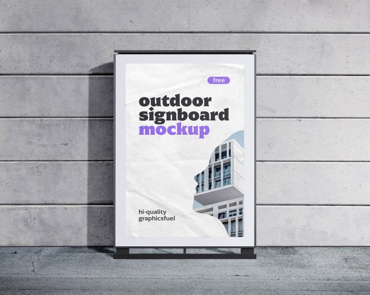 Photorealistic Outdoor Signboard Mockup