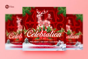 Christmas Celebration Social Media Post Template PSD