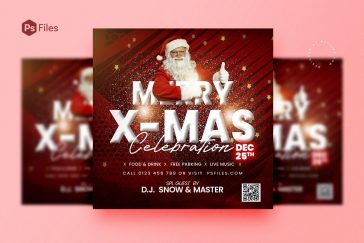 X-Mas Celebration Social Media Post Template PSD