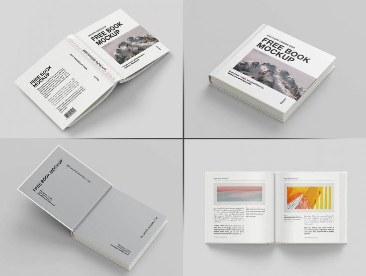 Free Square Hardcover Book Mockups 6 PSD set - PsFiles