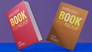 Title Hardcover Book Mockup PSD