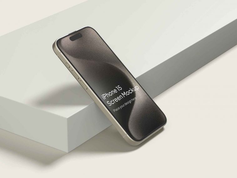iPhone 15 Pro Max Mockup in PSD