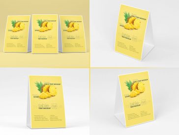 4 Free Table Tent Menu Mockup PSD Files