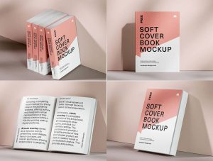 5 Free Paperback Thick Book Mockup PSD Files