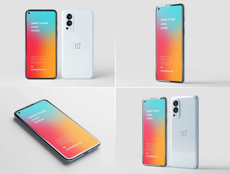 5 Phone Screen Mockups in Varied Sights