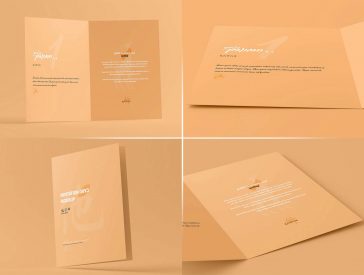 A5 Folded Wedding Invitation Card Mockup