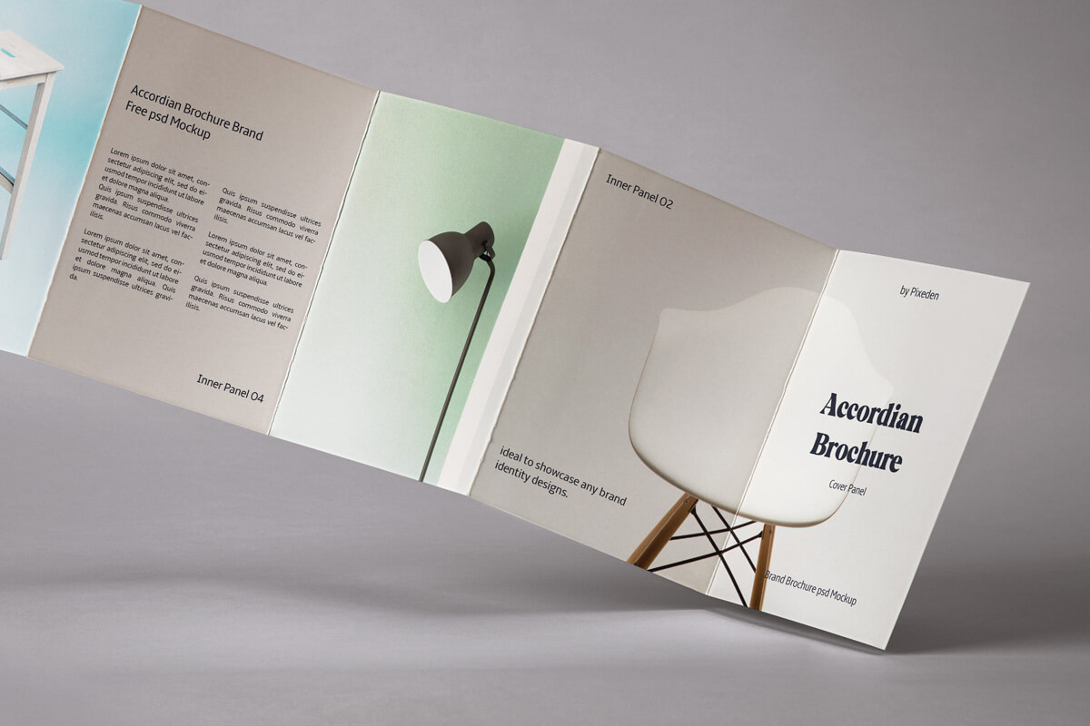 Branding Accordion Brochure Psd Mockup