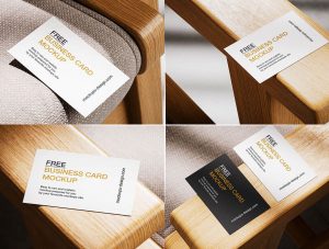 Business Card Lying On Armchair Mockup