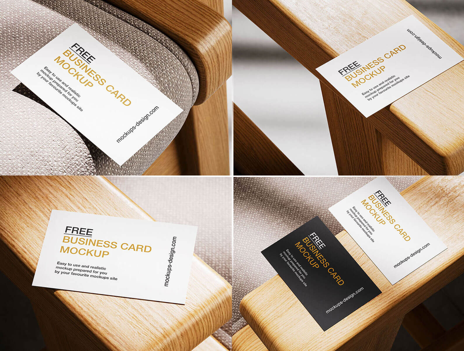 Business Card Lying On Armchair Mockup