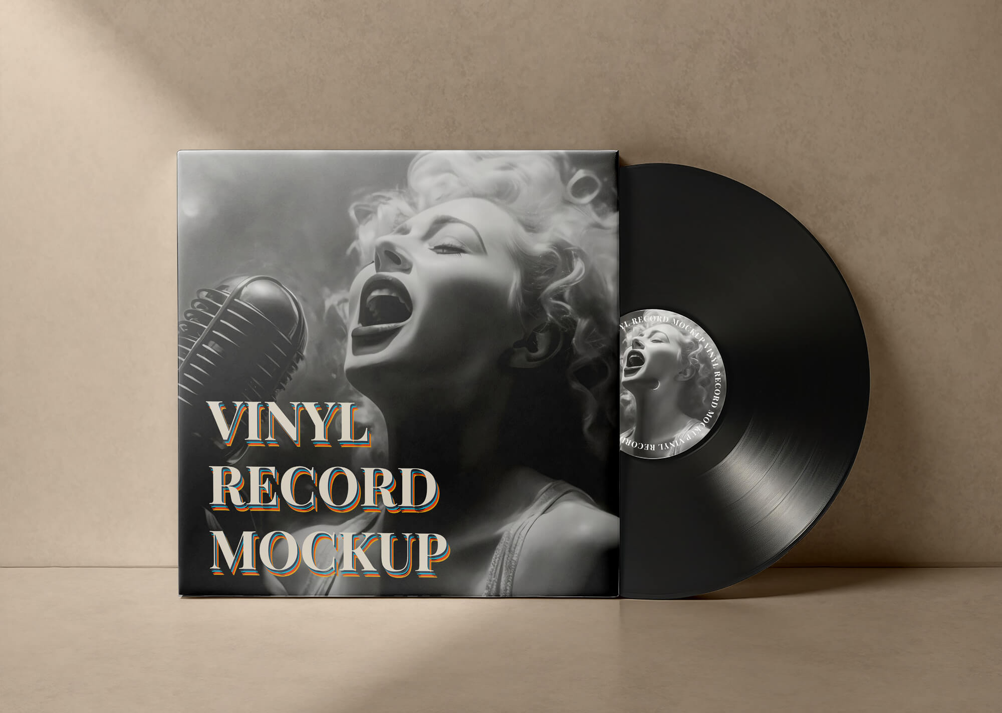 Free Cover Vinyl Record Mockup PSD   PsFiles