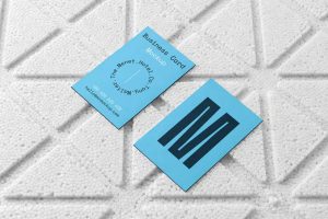 Free Business Cards on Styrofoam Mockup