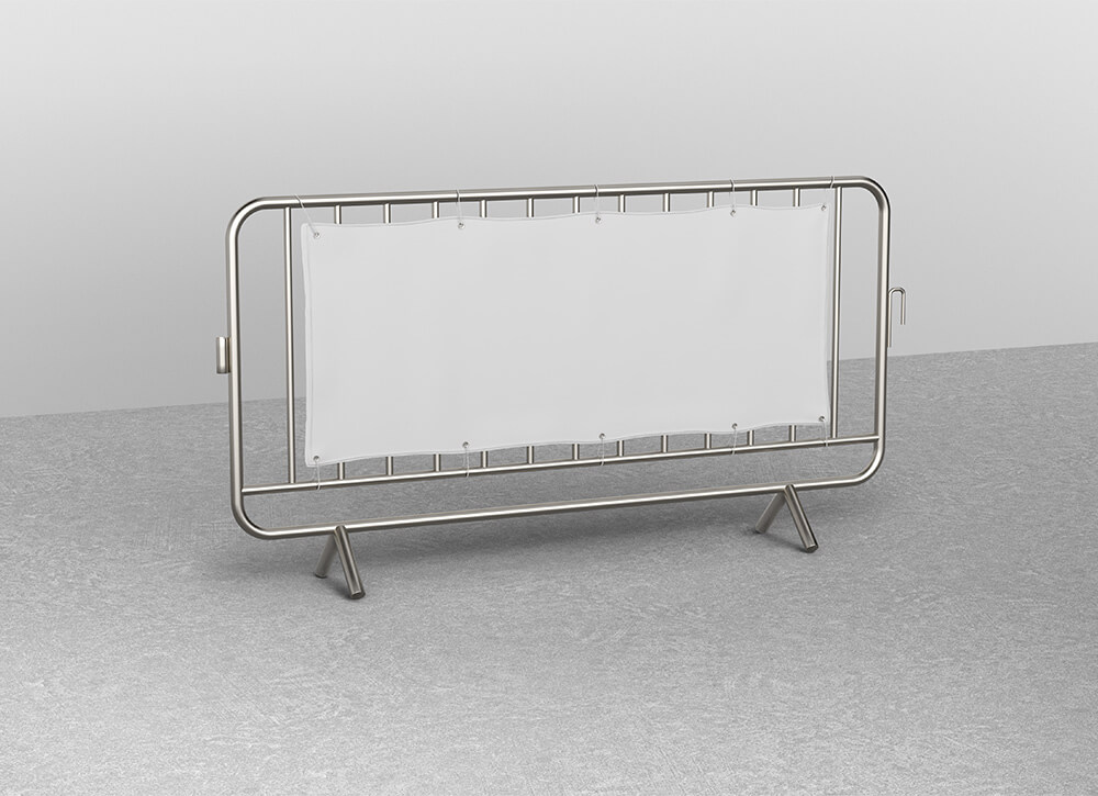 Free Crowd Barrier Banner Mockup