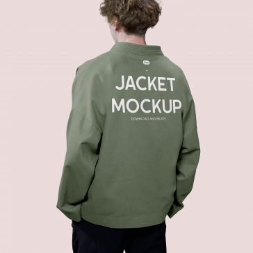 Free Fashion Jacket Back View Mockup